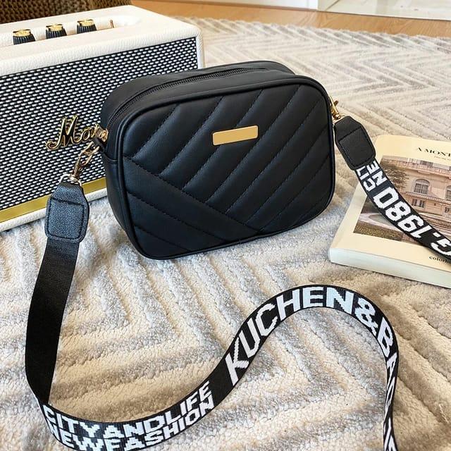 "Stylish Quilted Crossbody Bag – Black Edition"